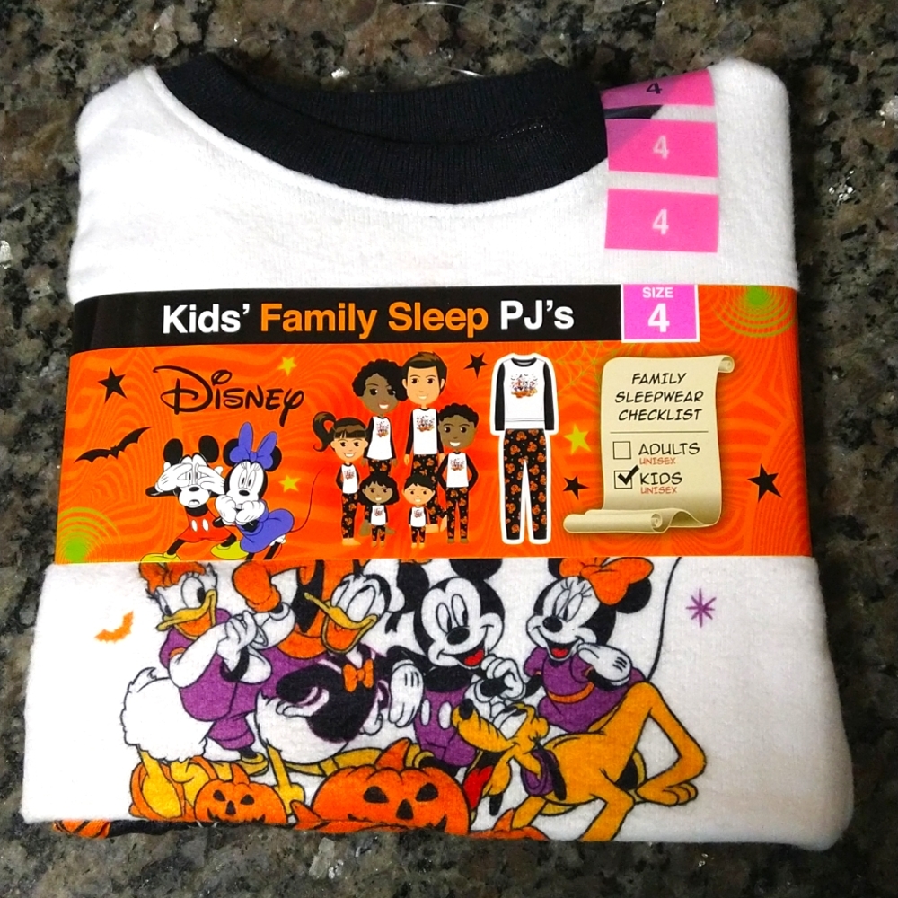 Disney kids size 4T Halloween 2 piece pj's
